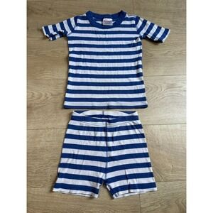 Kids Hanna Andersson 100% organic cotton striped pajama short johns set sz 5 110